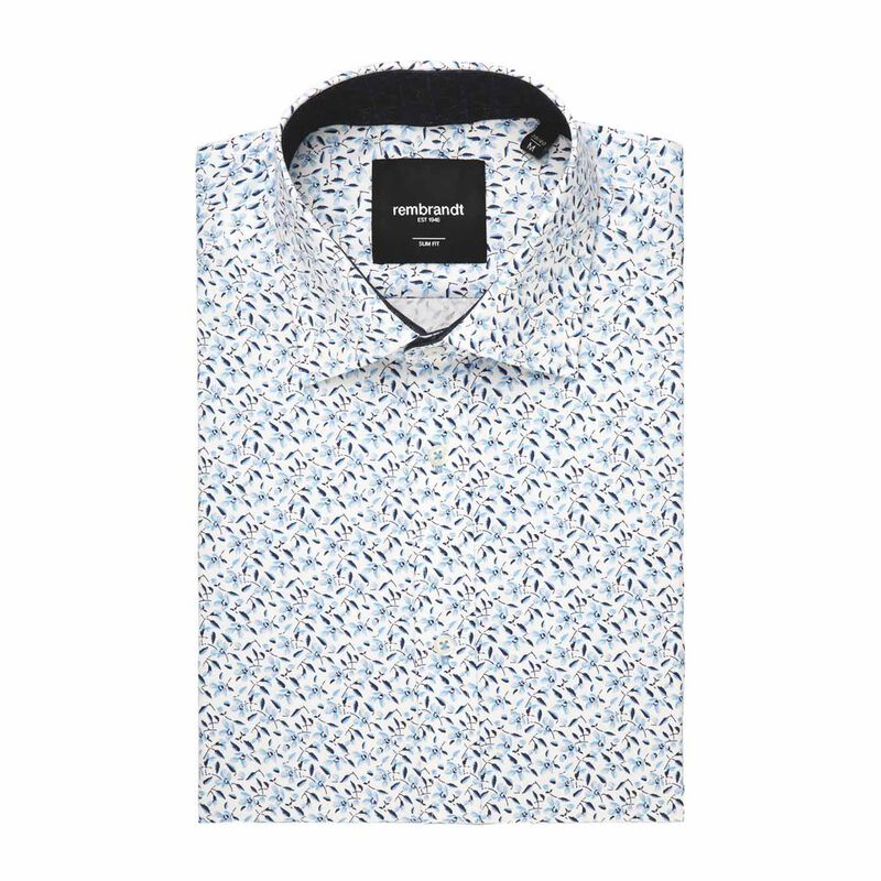 Rembrandt Barbican Light Blue Floral Shirt image number 0